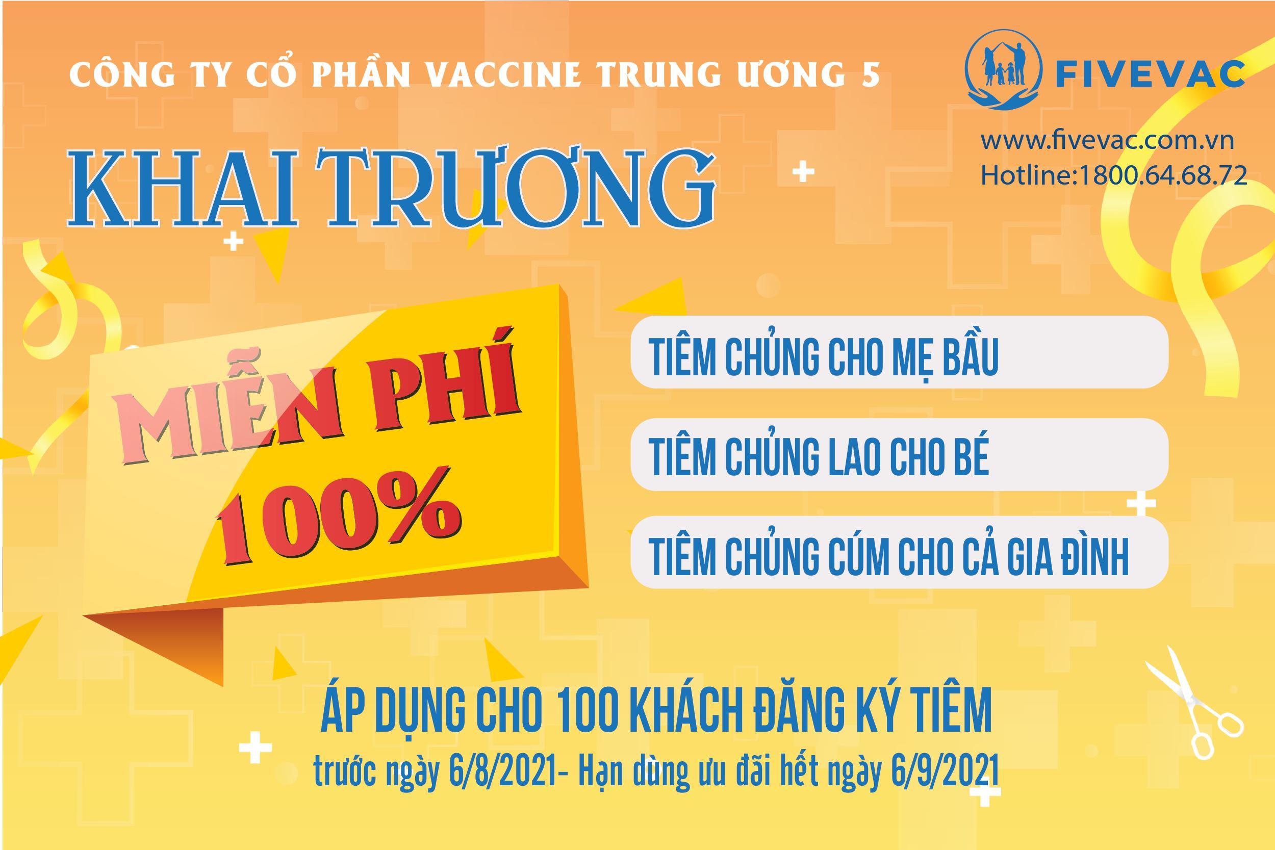 Fivevac miễn phí tiêm cho mẹ bầu - Lao cho bé và Cúm cho cả nhà